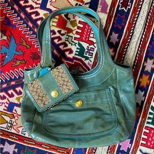 Vintage coach purse plus duster bag and wallet